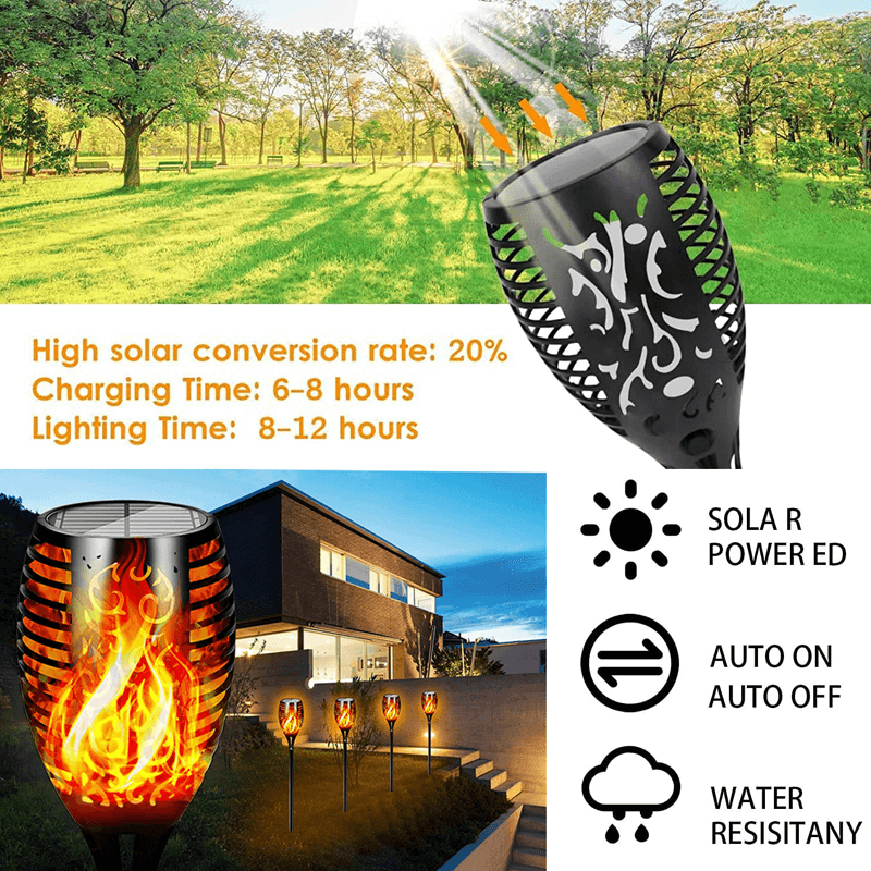ELISABETH - Solcellsdriven LED-ficklampa för Utomhusbelysning