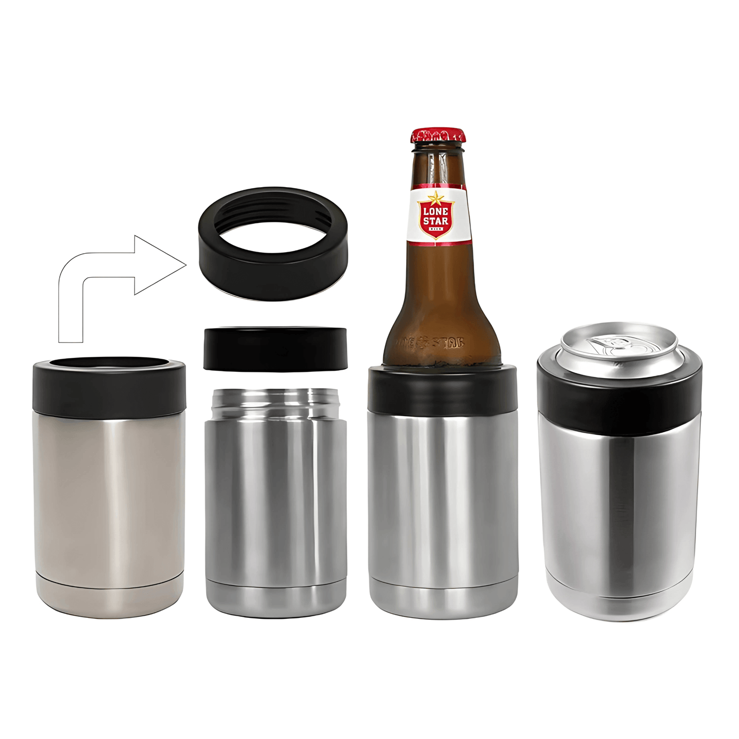 FrostCan – Dubbelväggig Rostfri Kylhållare för 30-35cl Slim Burkar & Flaskor