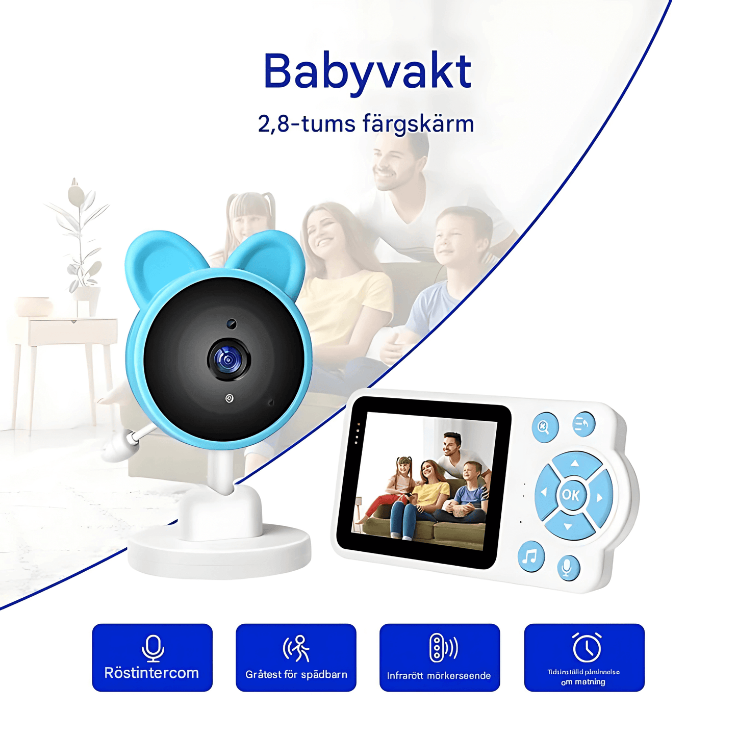 LullaView – Smart Babymonitor med Nattsyn, Temperaturovervåking & Trådløs Tilkobling