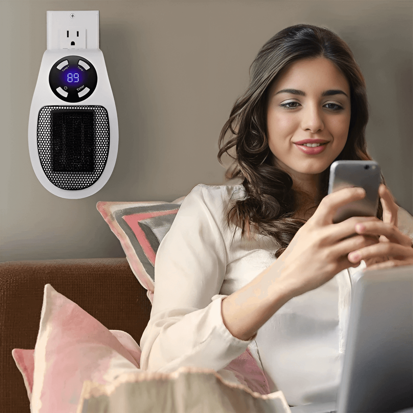 SAGA – Portabel Elektrisk Värmare med LED-display, Timer & Justerbar Temperatur