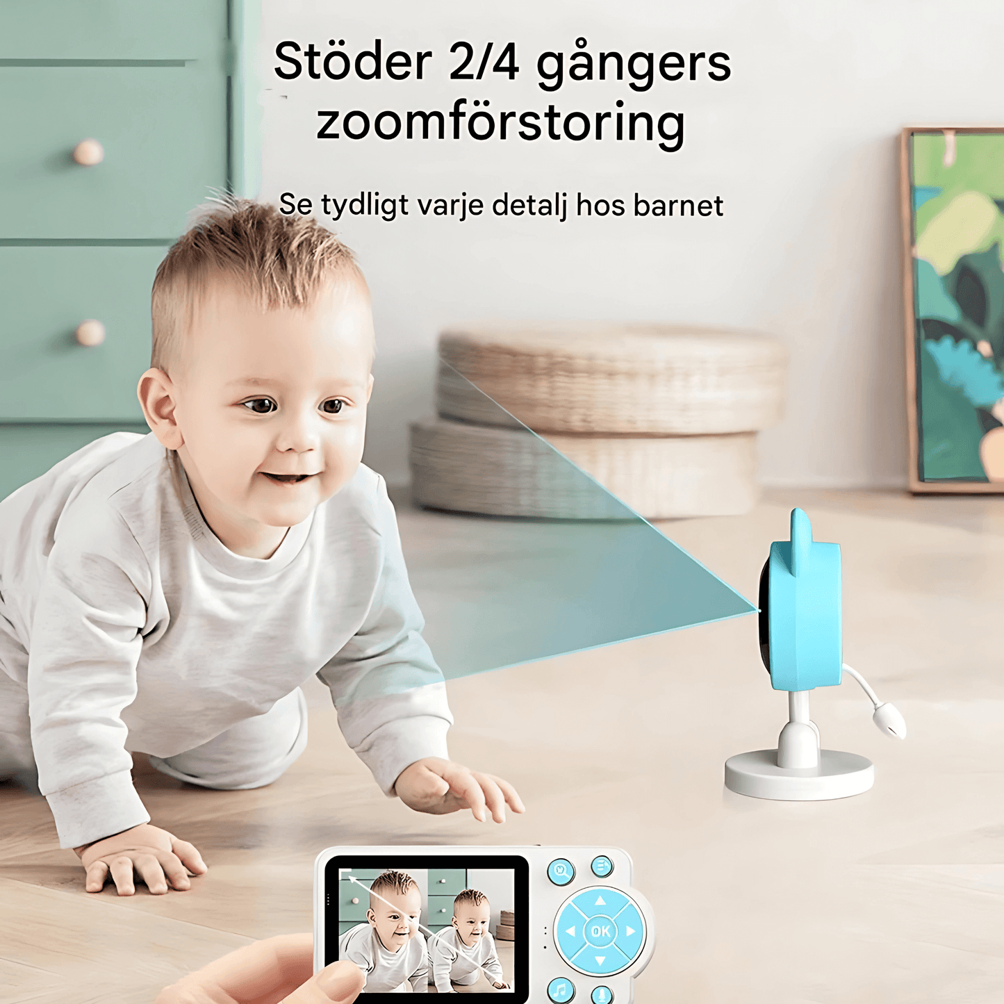 LullaView – Smart Babymonitor med Nattsyn, Temperaturovervåking & Trådløs Tilkobling