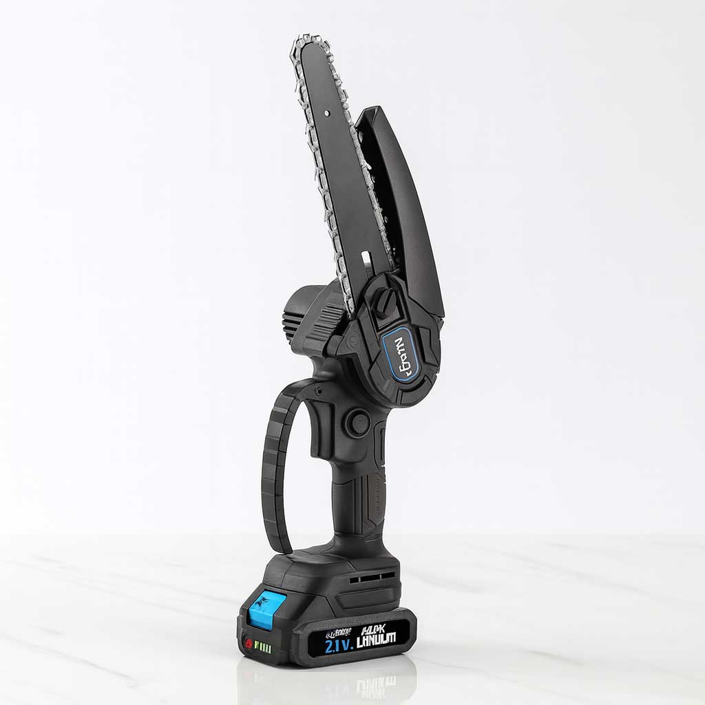 ALBIN - Mini tronçonneuse sans fil avec batterie 2000 mAh pour une coupe efficace du bois