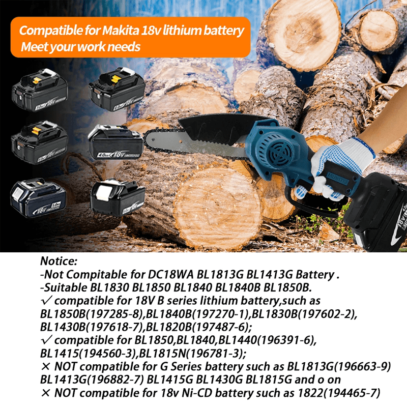 ALBIN - Mini tronçonneuse sans fil avec batterie 2000 mAh pour une coupe efficace du bois