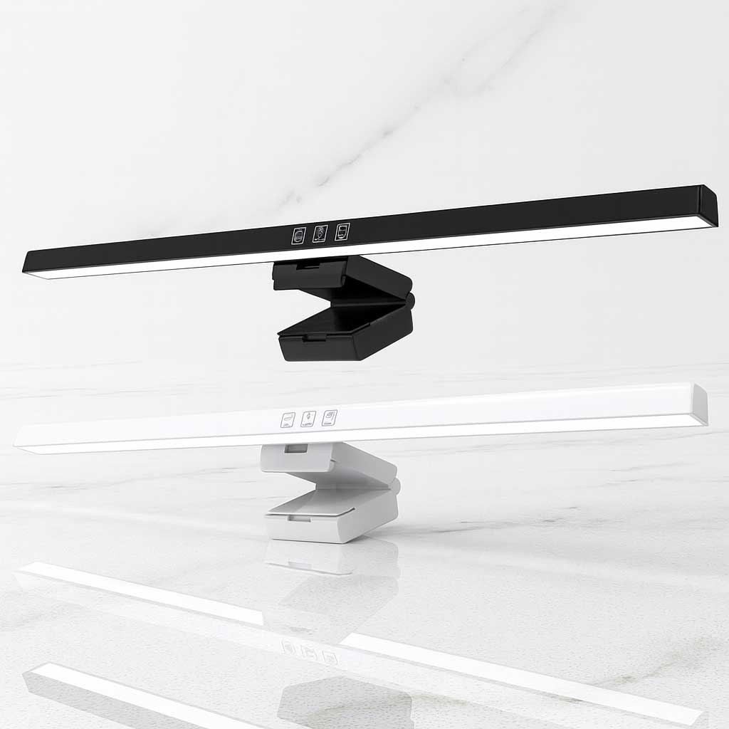 VisionBar – LED Skrivbordslampa med Justerbart Ljus & Antireflex för Dataskärm