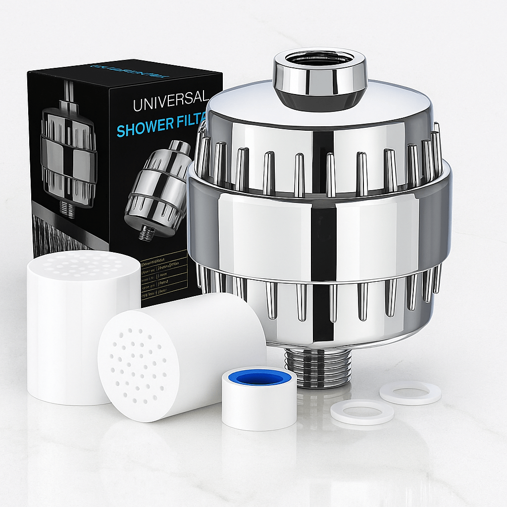 SereneDrop – 15/20 Trinns Dusjfilter med Høy Rensingskapasitet for Friskere Vann & Mykere Hud