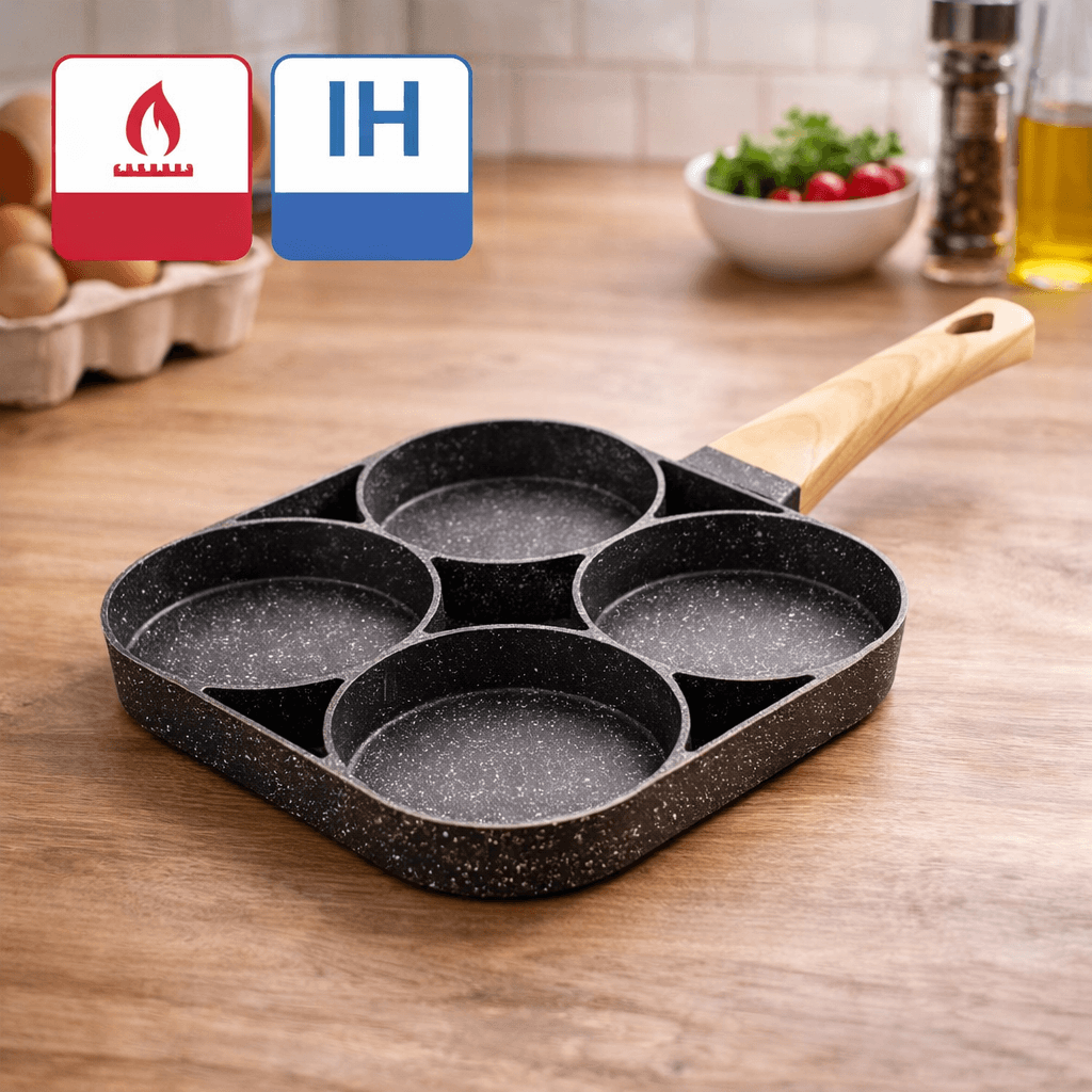 MultiChef – 4-osainen omelettipannu, jossa on tarttumaton pinnoite | Aamiaiselle, pikkupurtavalle ja luovaan ruoanlaittoon