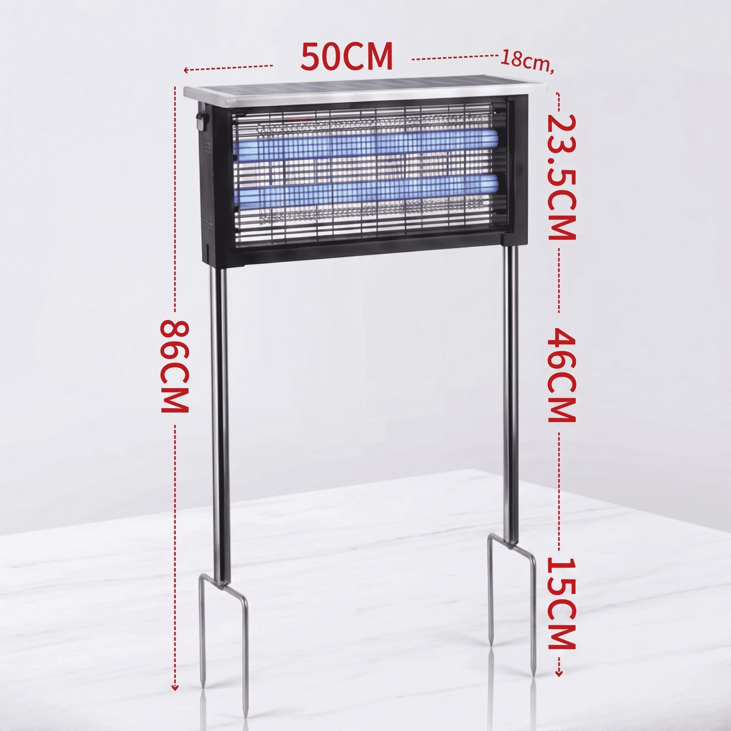 OLAV – Solarbetriebene UV-Mückenlampe IP65 mit Dual-Wellenlängen-LED – Insektenvernichter für den Außenbereich