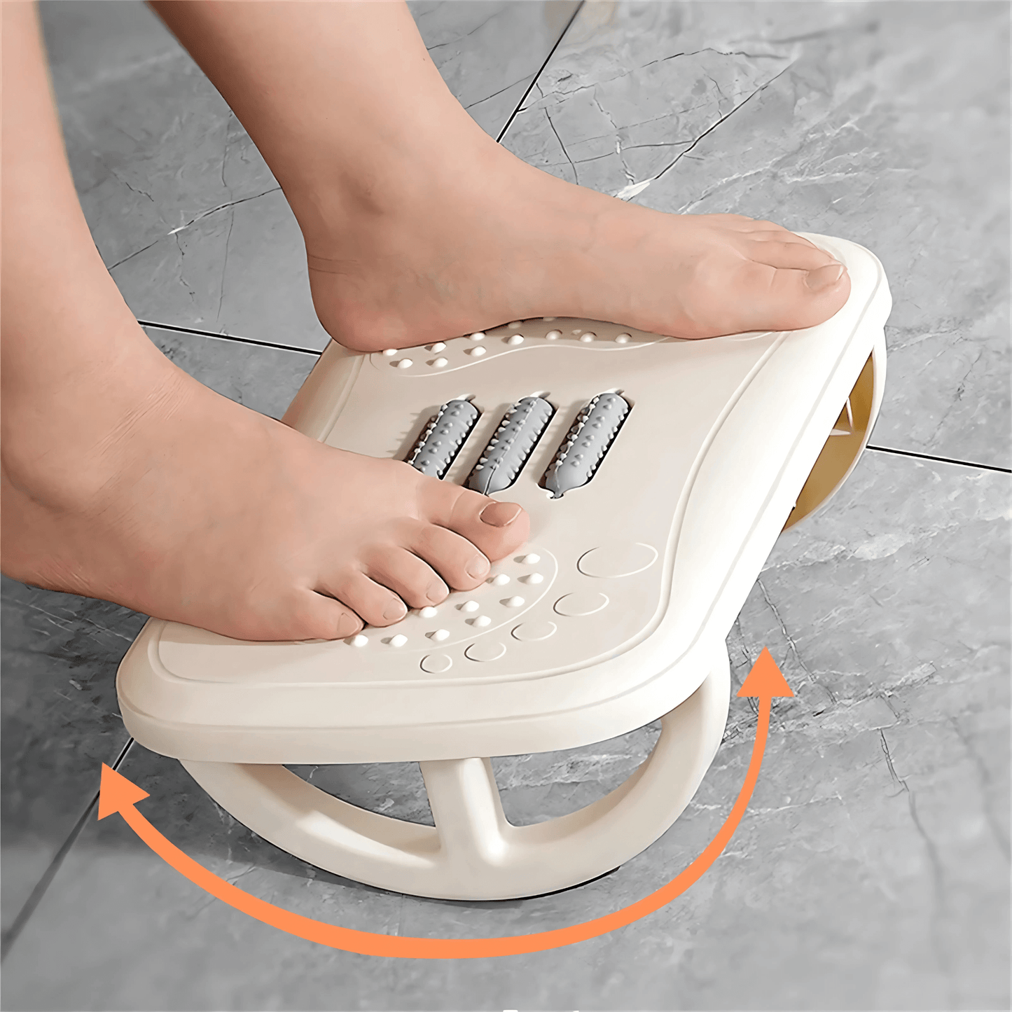 ArcFoot - Ergonomisk Gungande Fotpall med Böjd Bas & Texturerad Massageyta för Under Skrivbordet