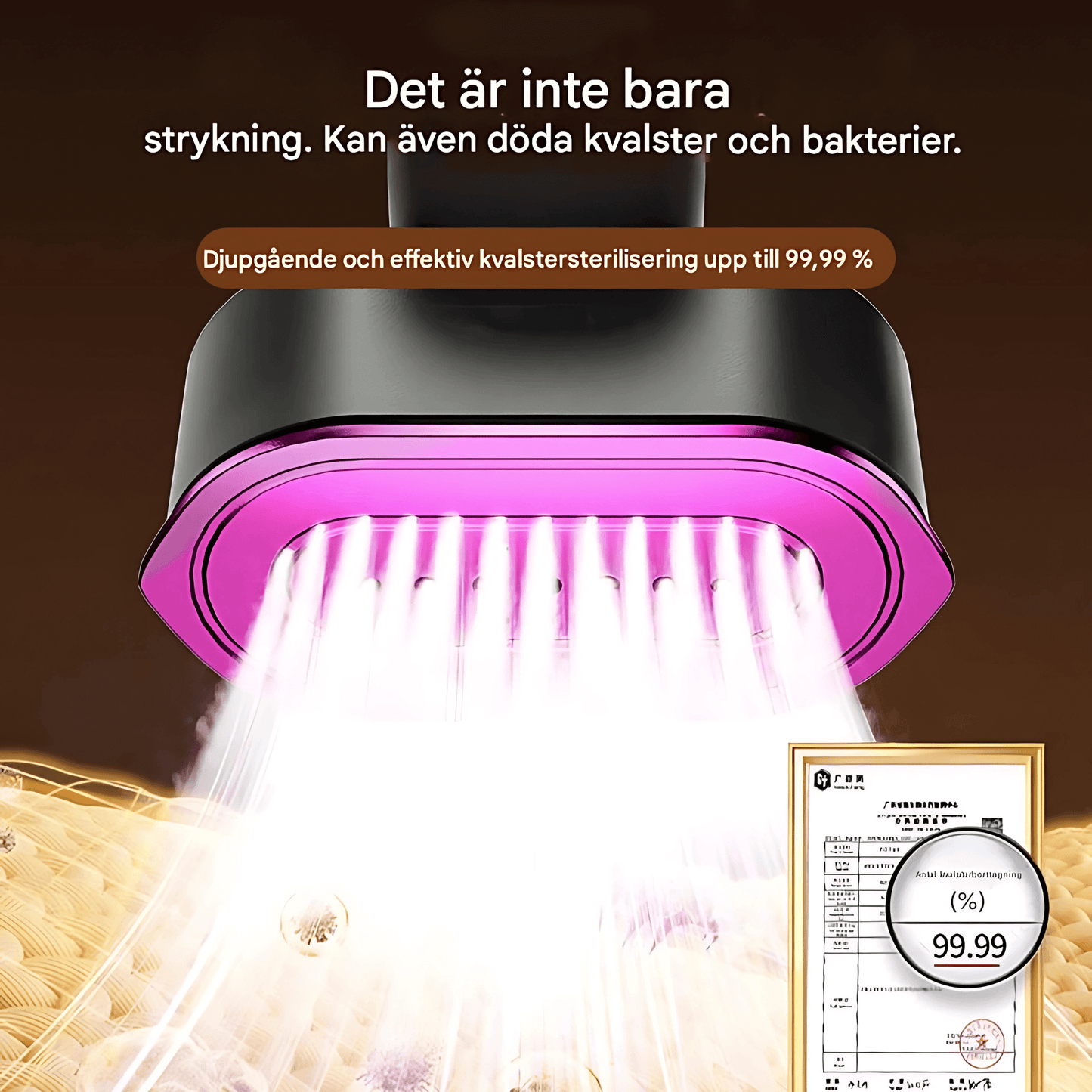 SmoothMist – Bærbar Håndholdt Steamer & Mini Strykejern med 2-i-1 Funksjon, 1200W & Rask Oppvarming