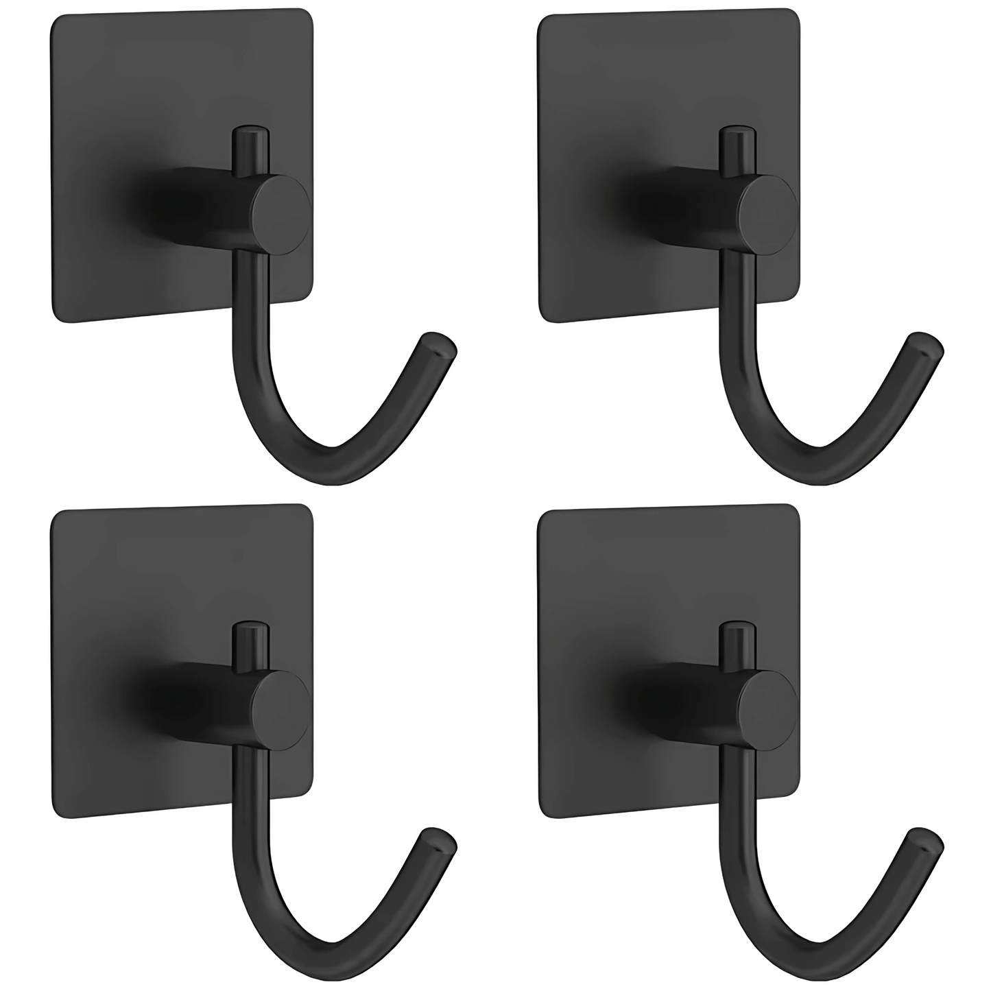PrimeHook - 4-pack | Ruostumattomasta teräksestä valmistetut kylpyhuonekoukut, joissa on itsekiinnittyvä kiinnike kylpyhuoneeseen ja keittiöön
