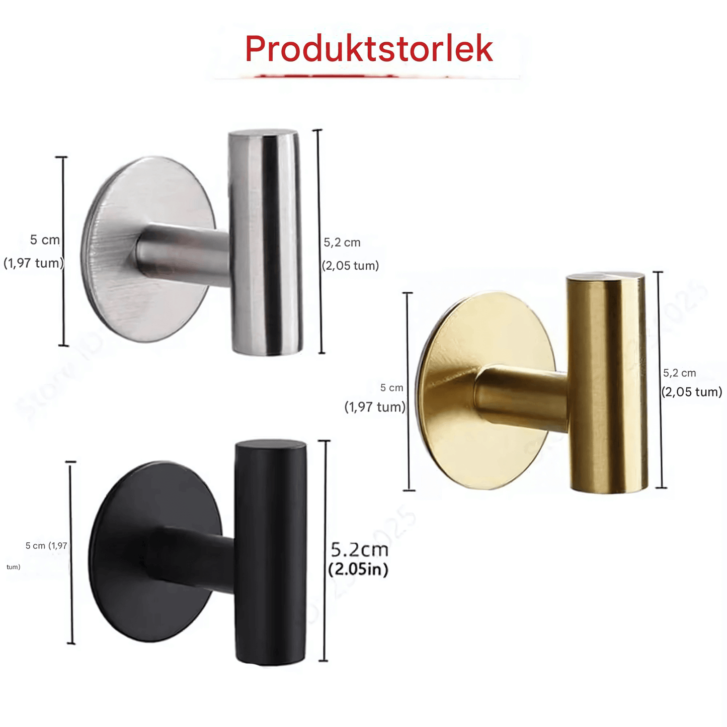GripHook - Ruostumattomasta teräksestä valmistettu itsekiinnittyvä koukkusarja kylpyhuoneen seinäsäilytykseen & Keittiö (2-pack)