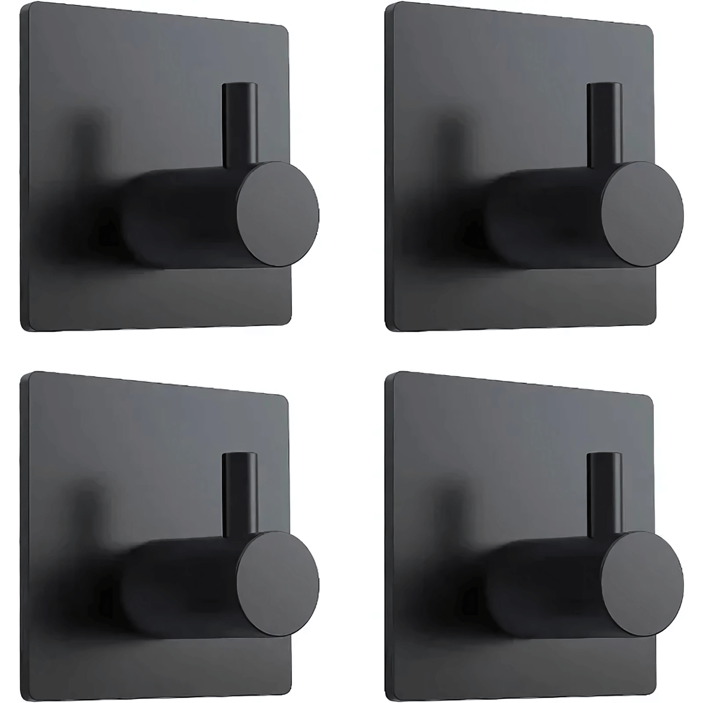 PrimeHook - 4-pack | Ruostumattomasta teräksestä valmistetut kylpyhuonekoukut, joissa on itsekiinnittyvä kiinnike kylpyhuoneeseen ja keittiöön