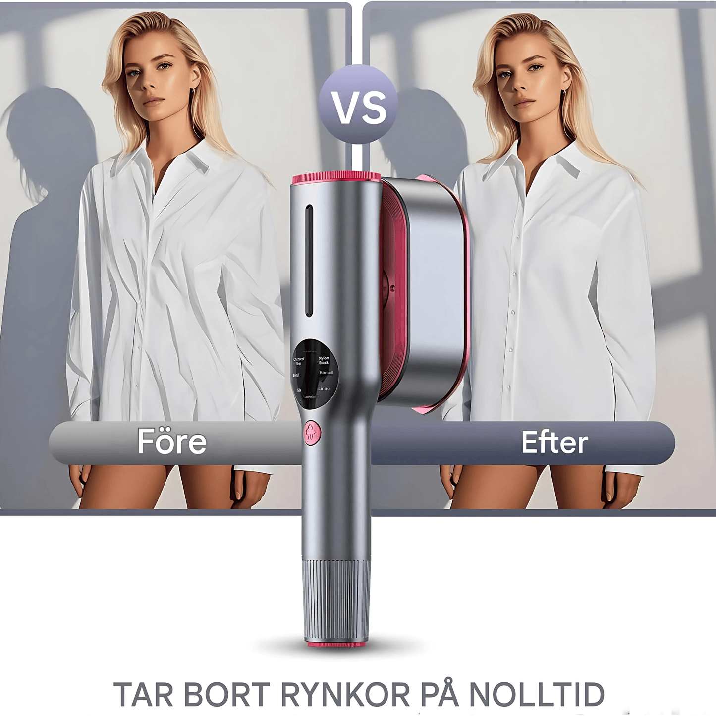 SmoothMist – Bærbar Håndholdt Steamer & Mini Strykejern med 2-i-1 Funksjon, 1200W & Rask Oppvarming