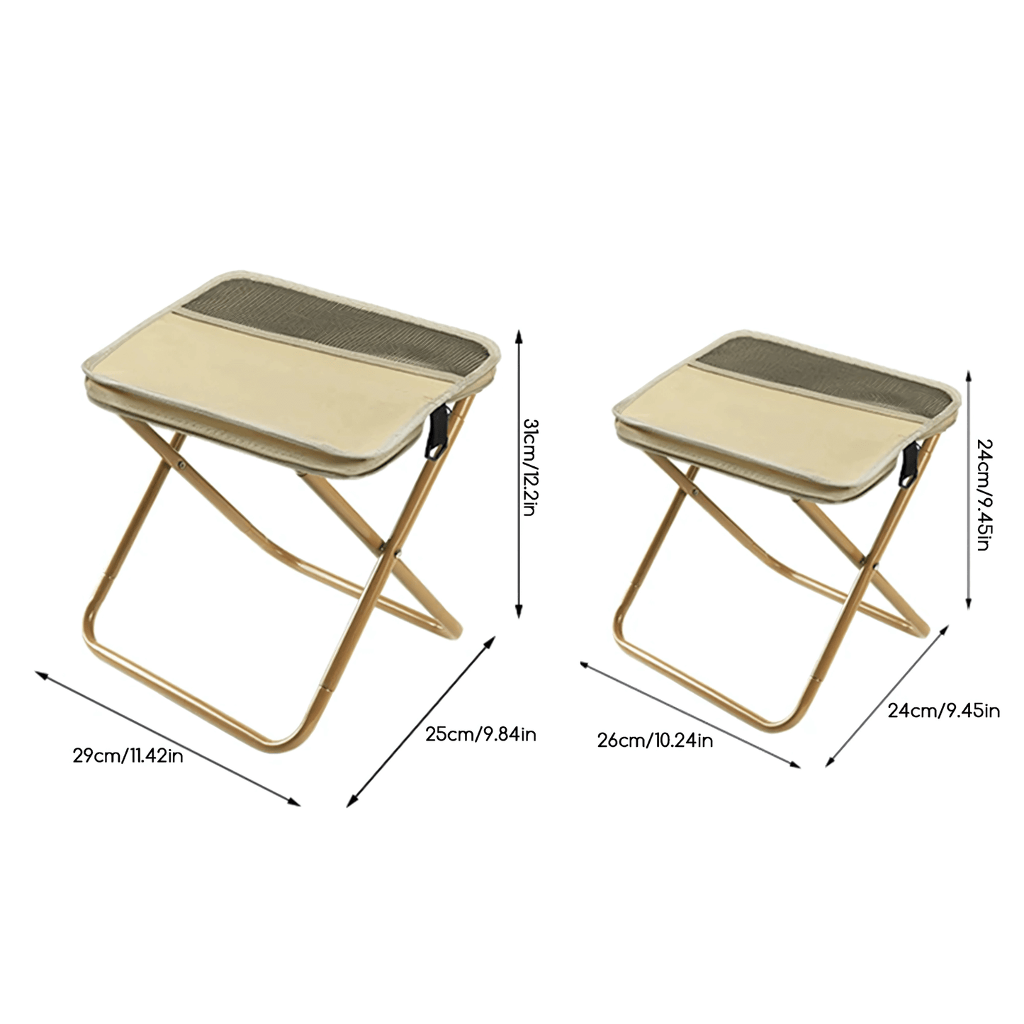 FoldSeat - Kompakt Hopfällbar Pall med Bärrem och Väderbeständig Dyna för Resor, Camping & Vardag