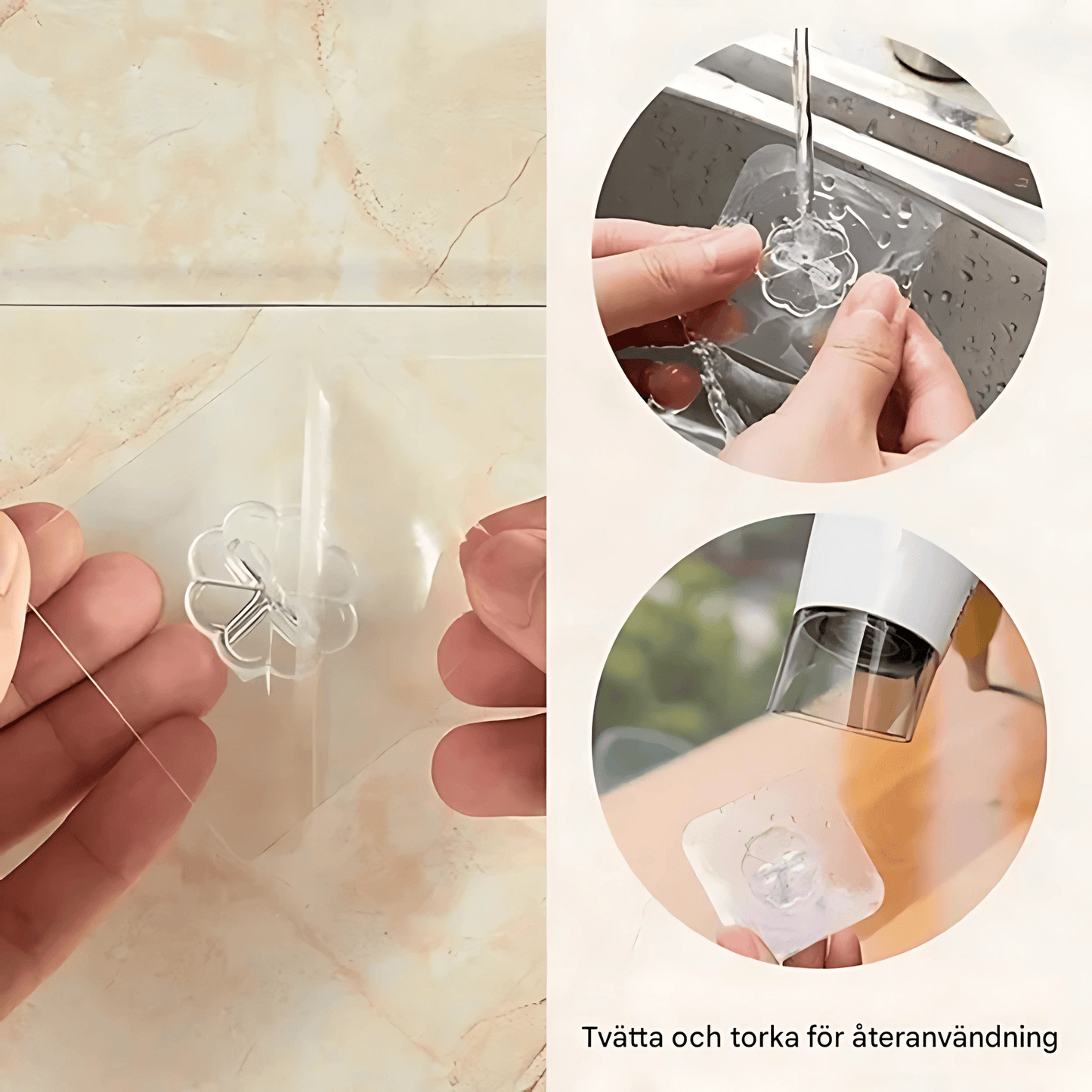 StickHook – Transparenta Självhäftande Väggkrokar för Kök & Badrum utan Borrning