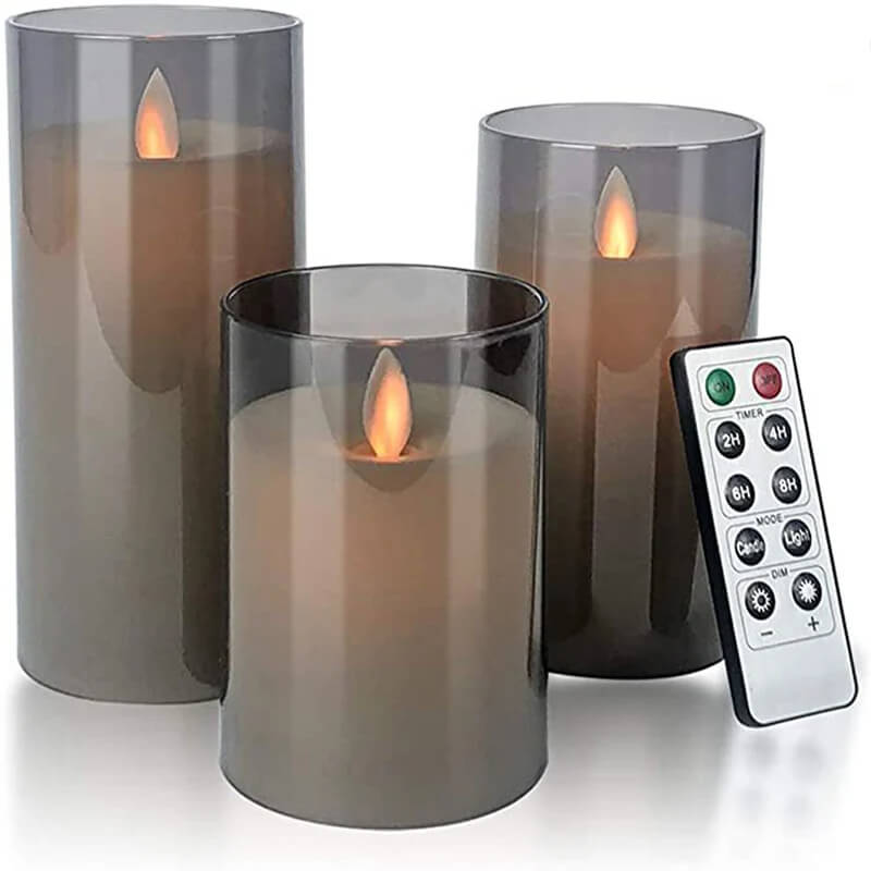 EMELIE - LED-vaxljus med Realistisk Flameffekt med Fjärrkontroll och Dimmer