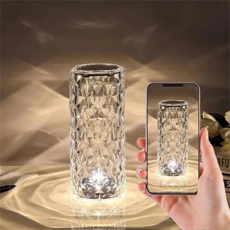 CORNELIA - Touch & Fjärrkontroll USB-Uppladdningsbar Kristall-LED-Lampa med 16 färger för Romantisk Stämning Hemma