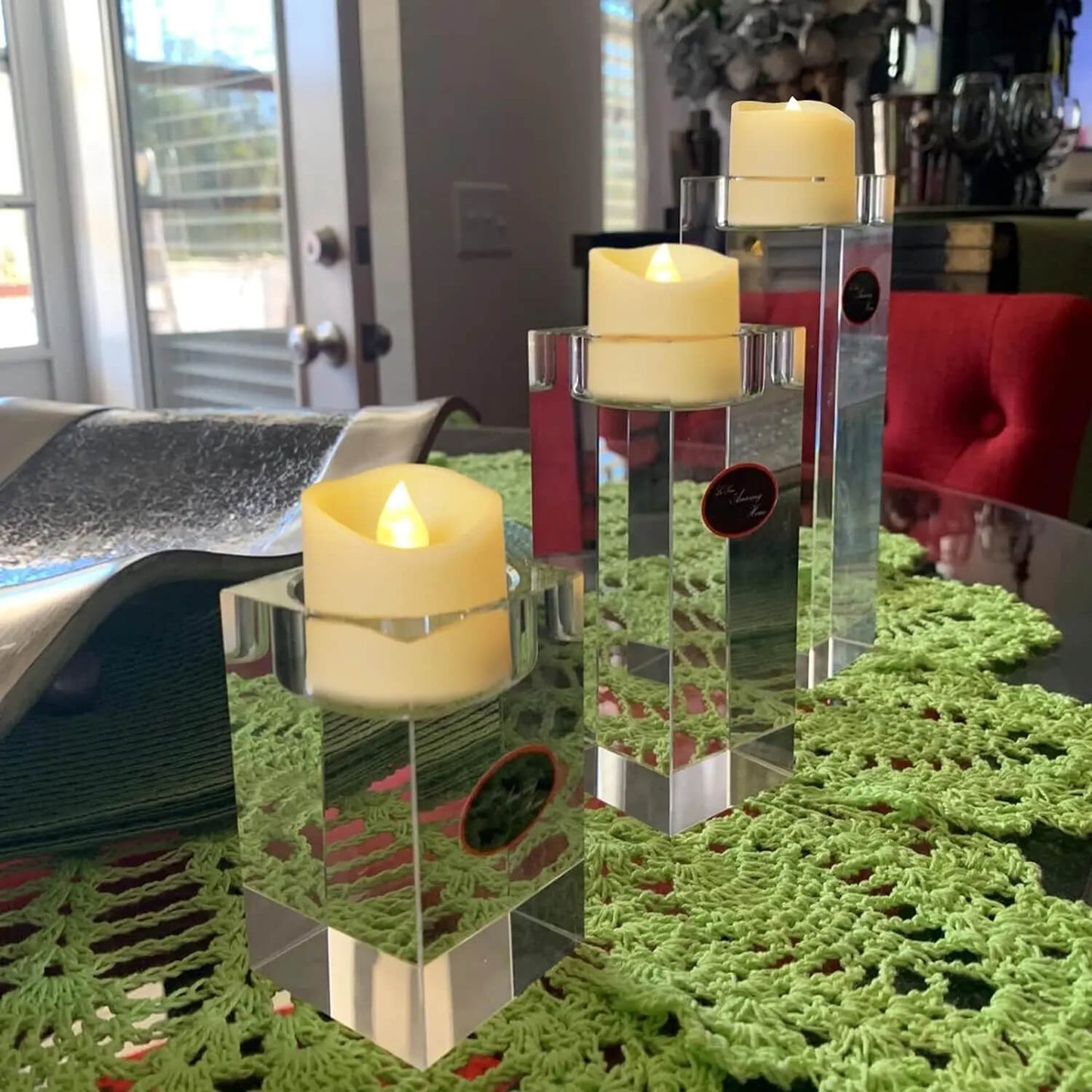 EDITH - Elektriska Flamlösa, Kreativa LED-ljus med Varmvit Skugga