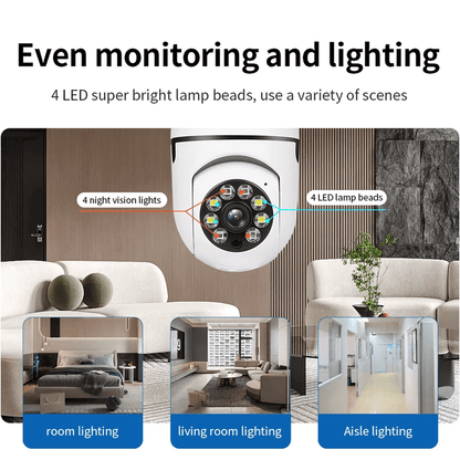 HUGO - 5G WiFi-övervakningskamera med Lampdesign och 360° Täckning