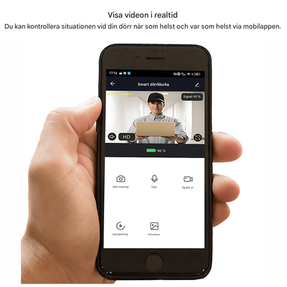 EntryGuard – Smart Trådlös Dörrklocka med Kamera, Kodlås & APP-anslutning för Hem och Villa