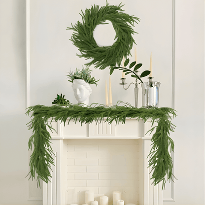 CHARM - Kerstmis Norfolk dennenkrans voor Haard, Tafel en Decoratie 270cm