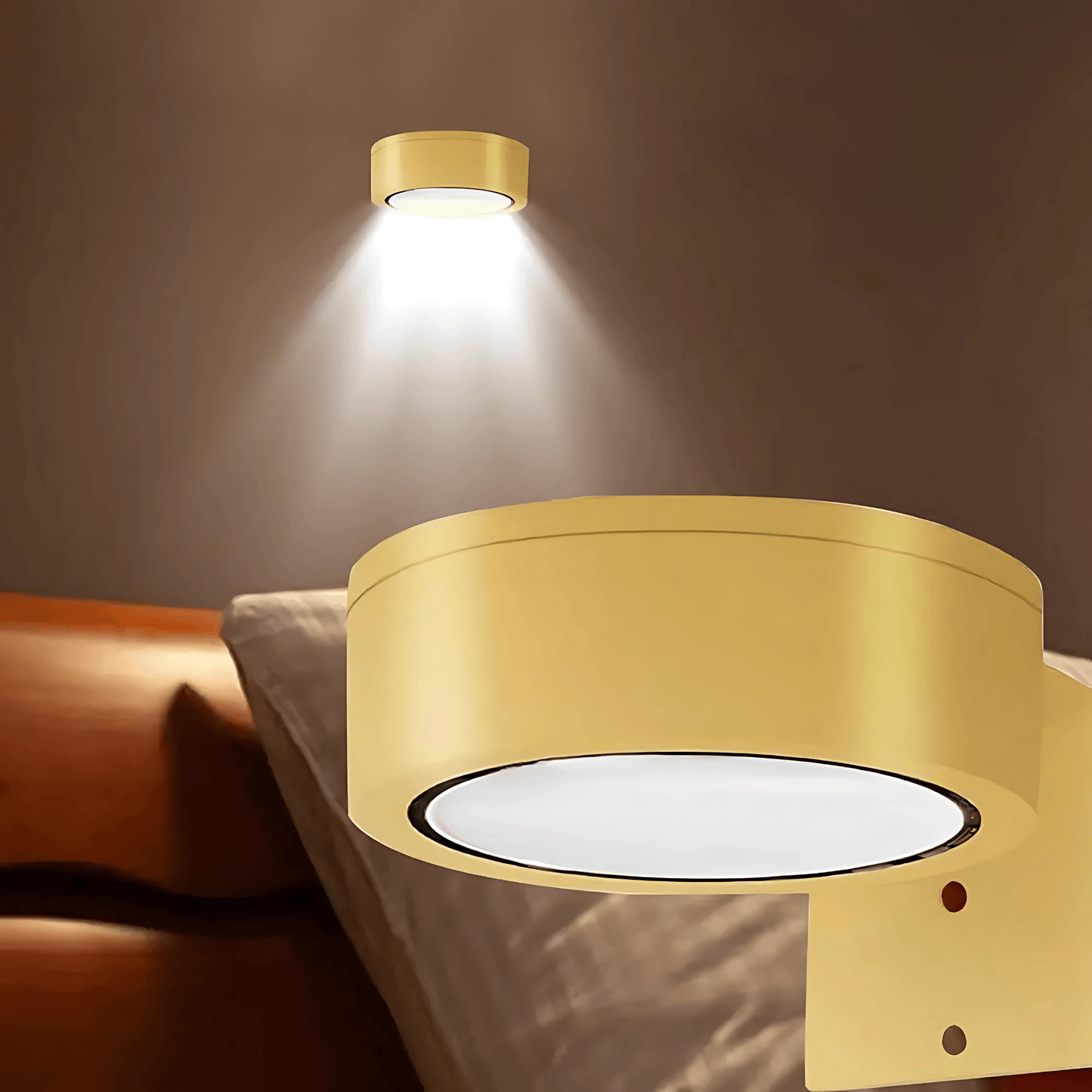 LINA – 2-pack LED Vägglampor i Svart & Guld med 13 Färglägen, Magnetfäste & Fjärrkontroll