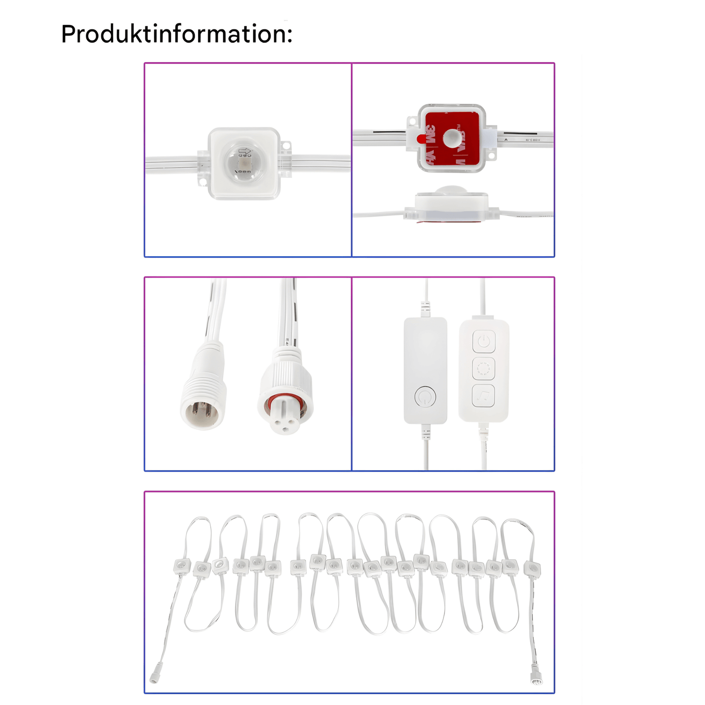 CHRISTY - Bluetooth & Wi-Fi RGBIC LED-lichtlus voor buiten, 15 m, 30 lampjes, App- en stembediening, IP67