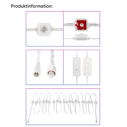 CHRISTY - Bluetooth & Wi-Fi RGBIC LED-lichtlus voor buiten, 15 m, 30 lampjes, App- en stembediening, IP67