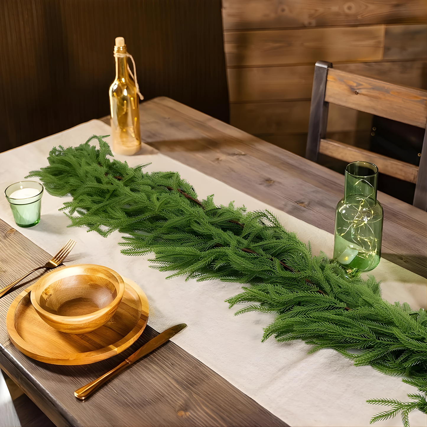 CHARM - Kerstmis Norfolk dennenkrans voor Haard, Tafel en Decoratie 270cm