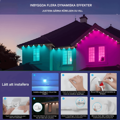 CHRISTY - Bluetooth & Wi-Fi RGBIC LED-lichtlus voor buiten, 15 m, 30 lampjes, App- en stembediening, IP67