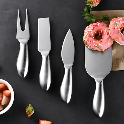 MARGO – Rostfritt Stål Ostknivsset med Spade, Gaffel & Smörkniv för Hem och Kök
