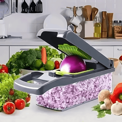 ELVIA – Multifunctional Mandoline Vegetable Chopper 14/16-piece Set with Cutting Blades &amp; Accessories