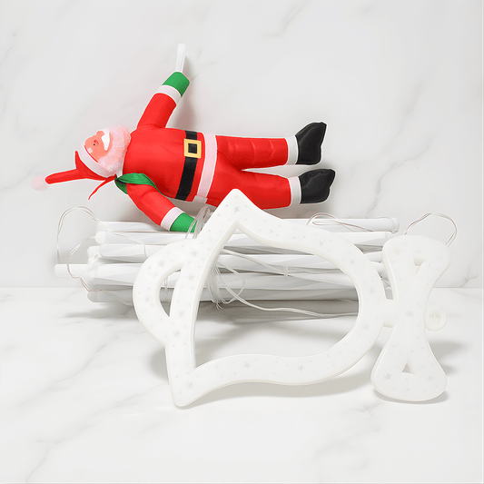 JOY - Kerstdecoratie met klimmende kerstman, LED-verlichting op USB & 8 lichteffecten