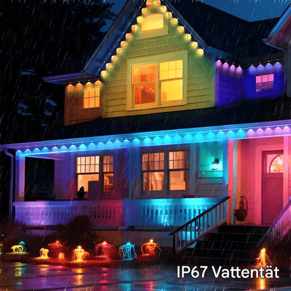 CHRISTY - Bluetooth & Wi-Fi RGBIC LED-lichtlus voor buiten, 15 m, 30 lampjes, App- en stembediening, IP67