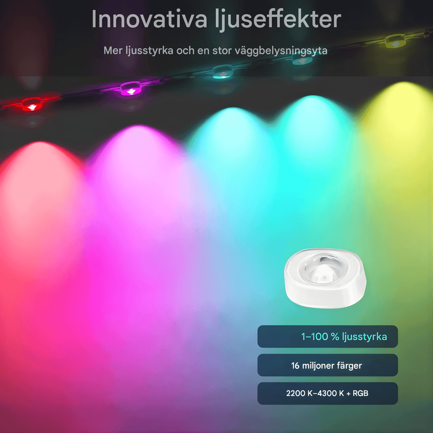 CHRISTY - Bluetooth & Wi-Fi RGBIC LED-lichtlus voor buiten, 15 m, 30 lampjes, App- en stembediening, IP67