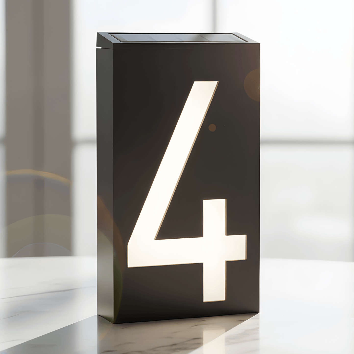 SOLENN – Solcellsdriven LED-Husnummerskylt med Automatisk Belysning & Vattentätt Hölje