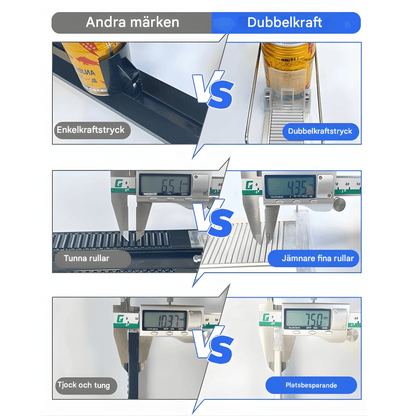 ELTON – 3-Kolumn Automatisk Dryckespusher för Kyl & Hyllor | Självskjutande Dryckesorganisator med Justerbara Fack