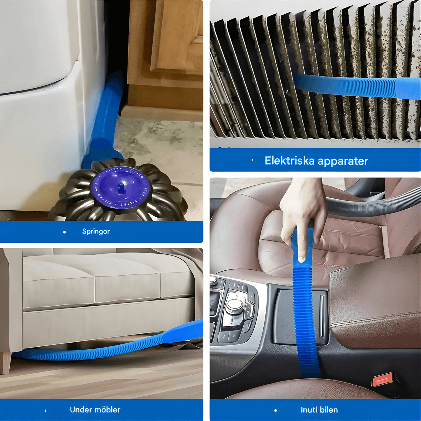 GRANT - Flexibele Dryer Vent Reinigingsslang met Universeel Elastisch Contact & Stofzuiger Hulpstuk