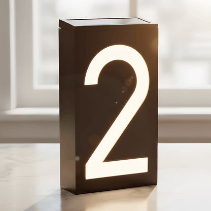 SOLENN – Solcellsdriven LED-Husnummerskylt med Automatisk Belysning & Vattentätt Hölje