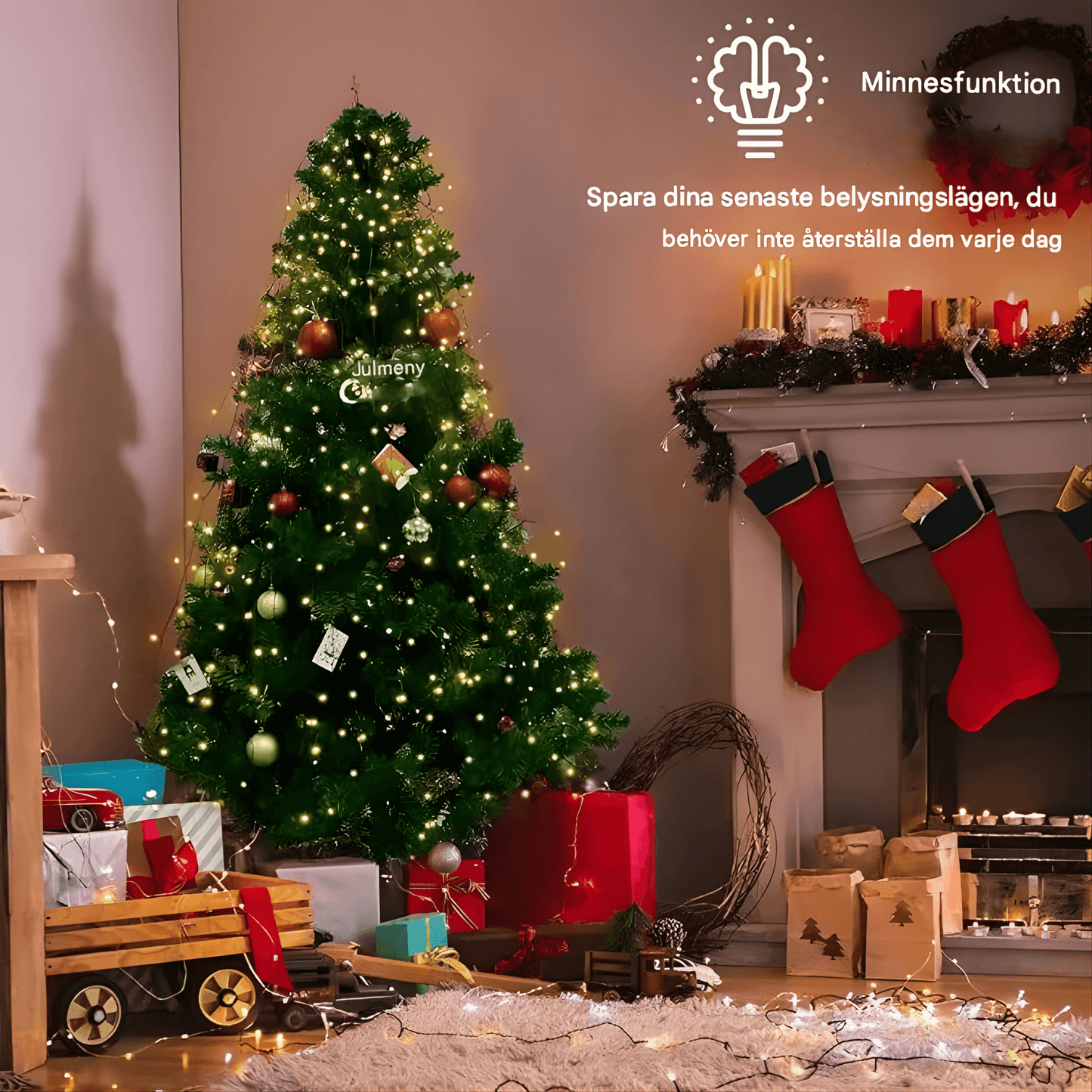 LUNA - Lumières de Noël LED avec 8 modes d'éclairage & Installation facile pour l'intérieur et l'extérieur