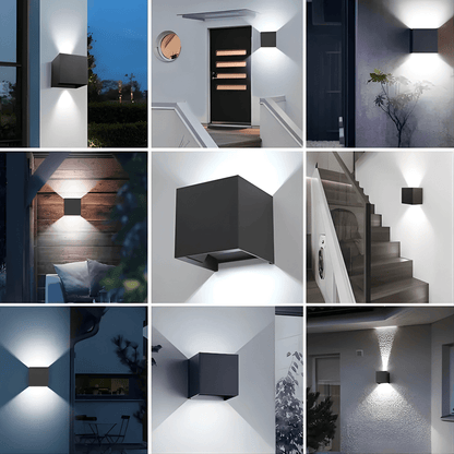 ELORA – Lampe murale moderne en aluminium avec éclairage LED bidirectionnel et design élégant.
