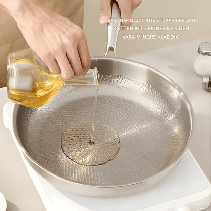 AXEL – Titanförstärkt Rostfri Stekpanna med Lotusmönster, Non-Stick Design & Kompatibilitet för Induktion och Gas