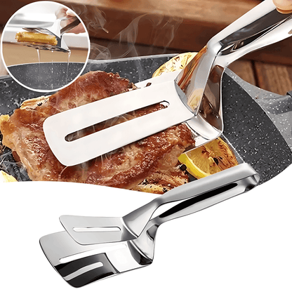 OSKAR – Multifunktionell Rostfri Mat- & Grilltång för Stek, Bröd & Fisk