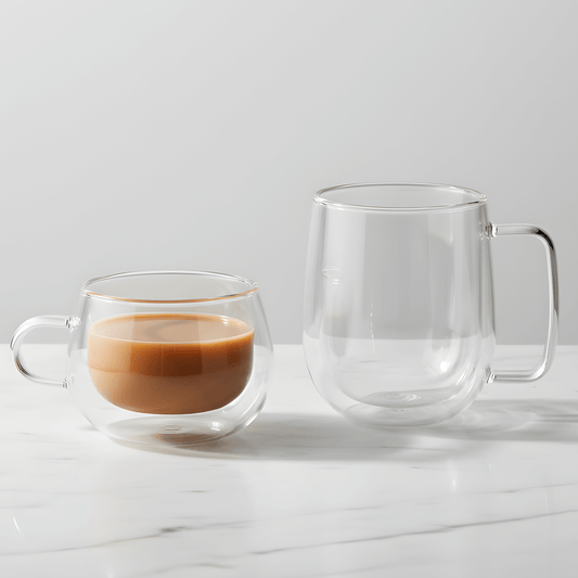 ANNIE – Mug en verre borosilicaté à double paroi résistant à la chaleur (150 ml / 250 ml)