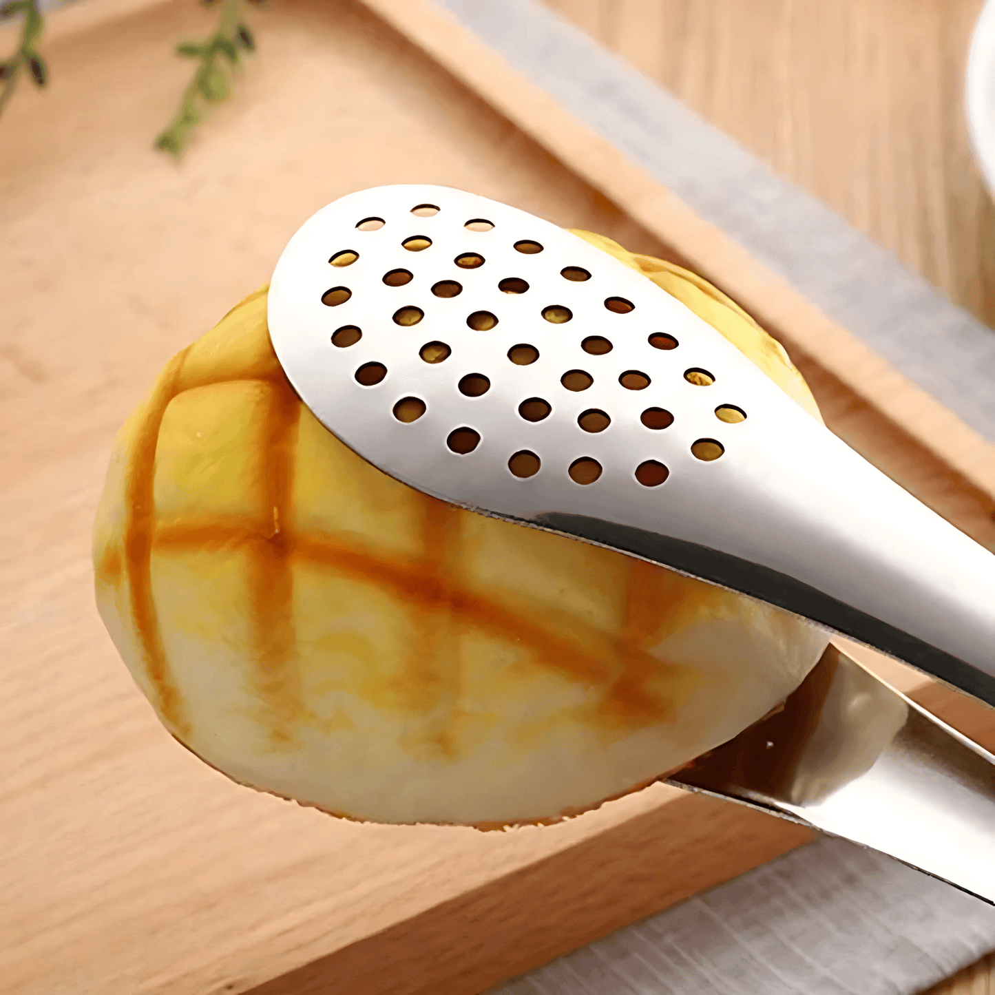 ANYA – Rostfria Kompakta Matklämmor 3-Pack för Sallad, Grill och Dessert med Håldesign och Ergonomiskt Grepp