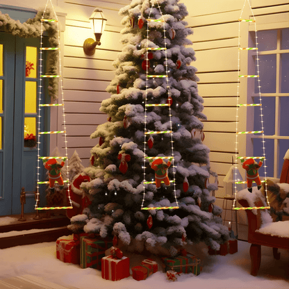 JOY - Décoration de Noël avec Père Noël grimpant, éclairage LED alimenté par USB & 8 effets lumineux