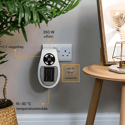 SAGA – Portabel Elektrisk Värmare med LED-display, Timer & Justerbar Temperatur