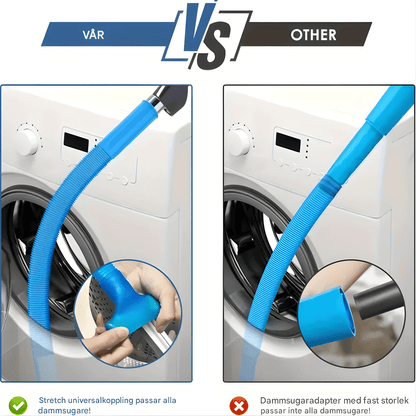 GRANT - Flexibele Dryer Vent Reinigingsslang met Universeel Elastisch Contact & Stofzuiger Hulpstuk