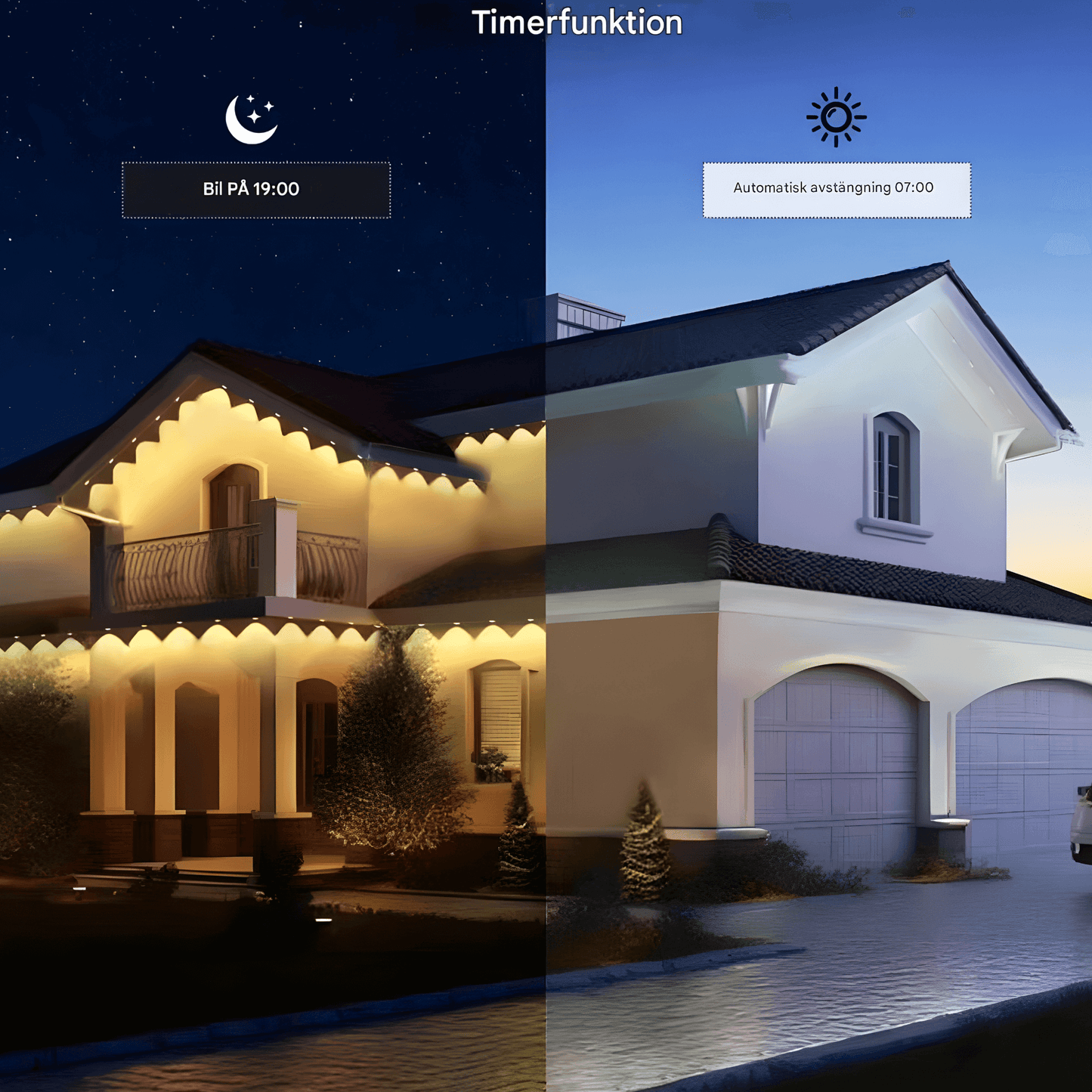 CLAIRE - Ulkona vedenkestävä 15M LED-nauhavalo, jossa on sovellusohjaus, 54 kohtausmoodia