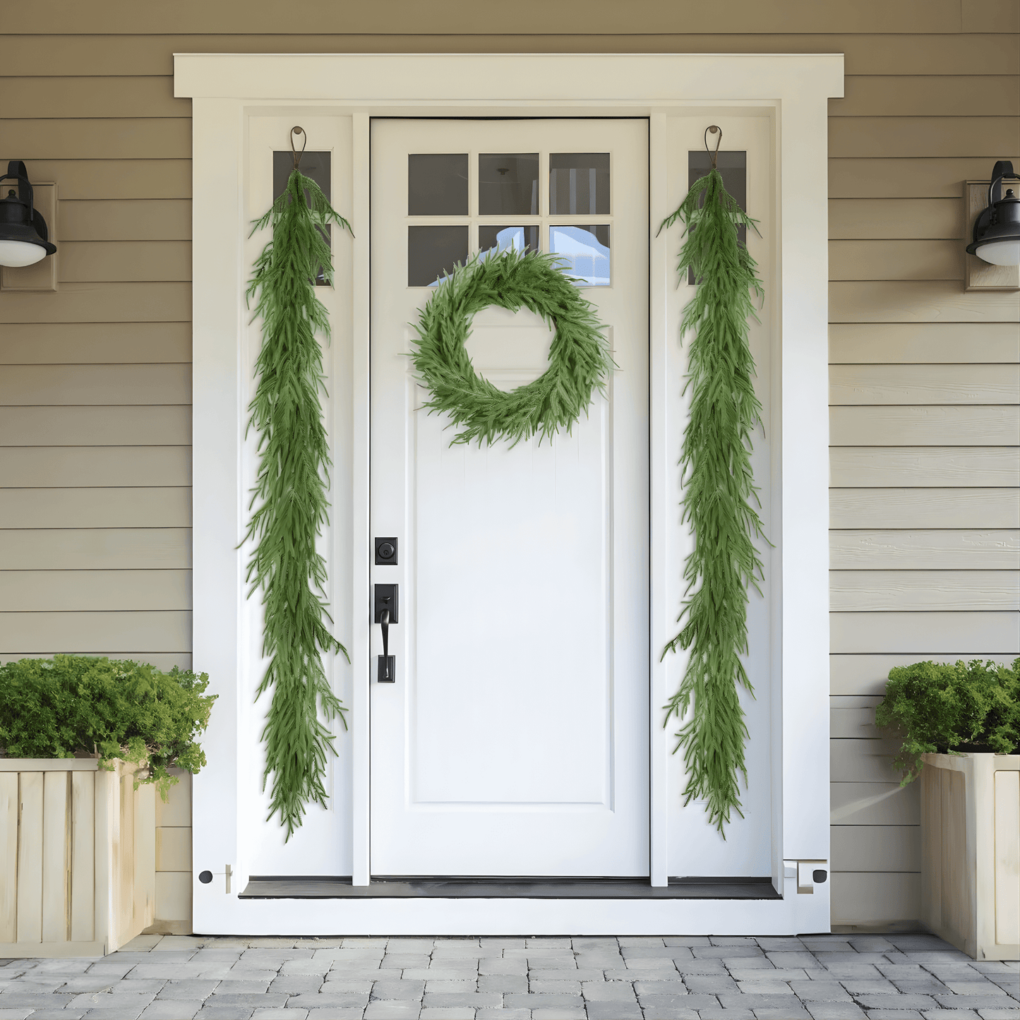 CHARM - Kerstmis Norfolk dennenkrans voor Haard, Tafel en Decoratie 270cm